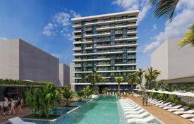 Новые квартиры с панорамным видом на море в комфортабельной резиденции с аквапарком и торговым центром, Аланья, Турция за $210 000