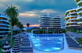 Квартиры с панорамным видом в новой резиденции с фитнес-центром, в 500 метрах от моря, Аланья, Турция за $379 000