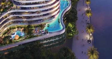 Жилой комплекс с бассейнами, аква-тренажерами и смотровой площадкой, Business Bay, Дубай, ОАЭ