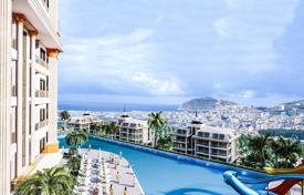 Квартиры с панорамным видом в новой закрытой резиденции с бассейнами, аквапарком и кинотеатром, Алания, Турция за $210 000