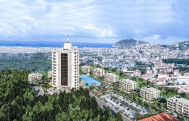 Новые квартиры с различными планировками в закрытой резиденции с бассейнами, аквапарком и спа, Алания, Турция за $333 000